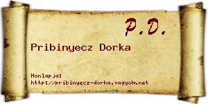 Pribinyecz Dorka névjegykártya